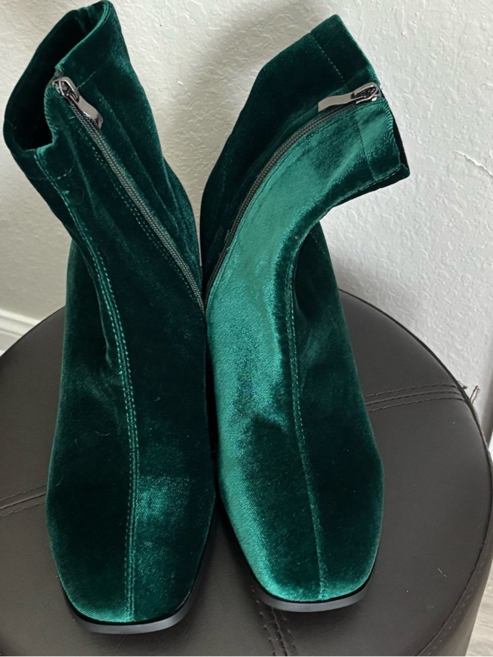 Green Velvet Ankle Boots